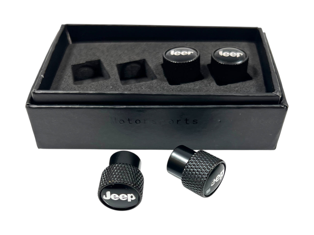 Jeep Black Knurled Valve Stem Caps