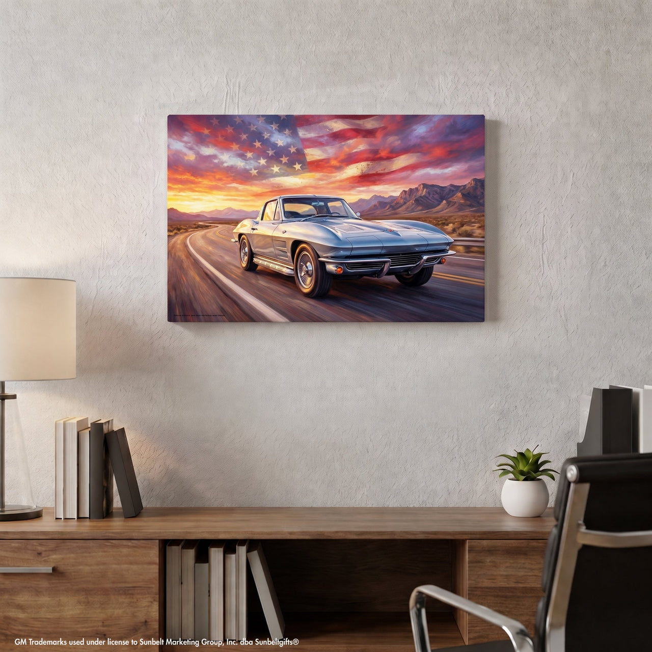 Corvette C2 Americana Highway Canvas Wall Art