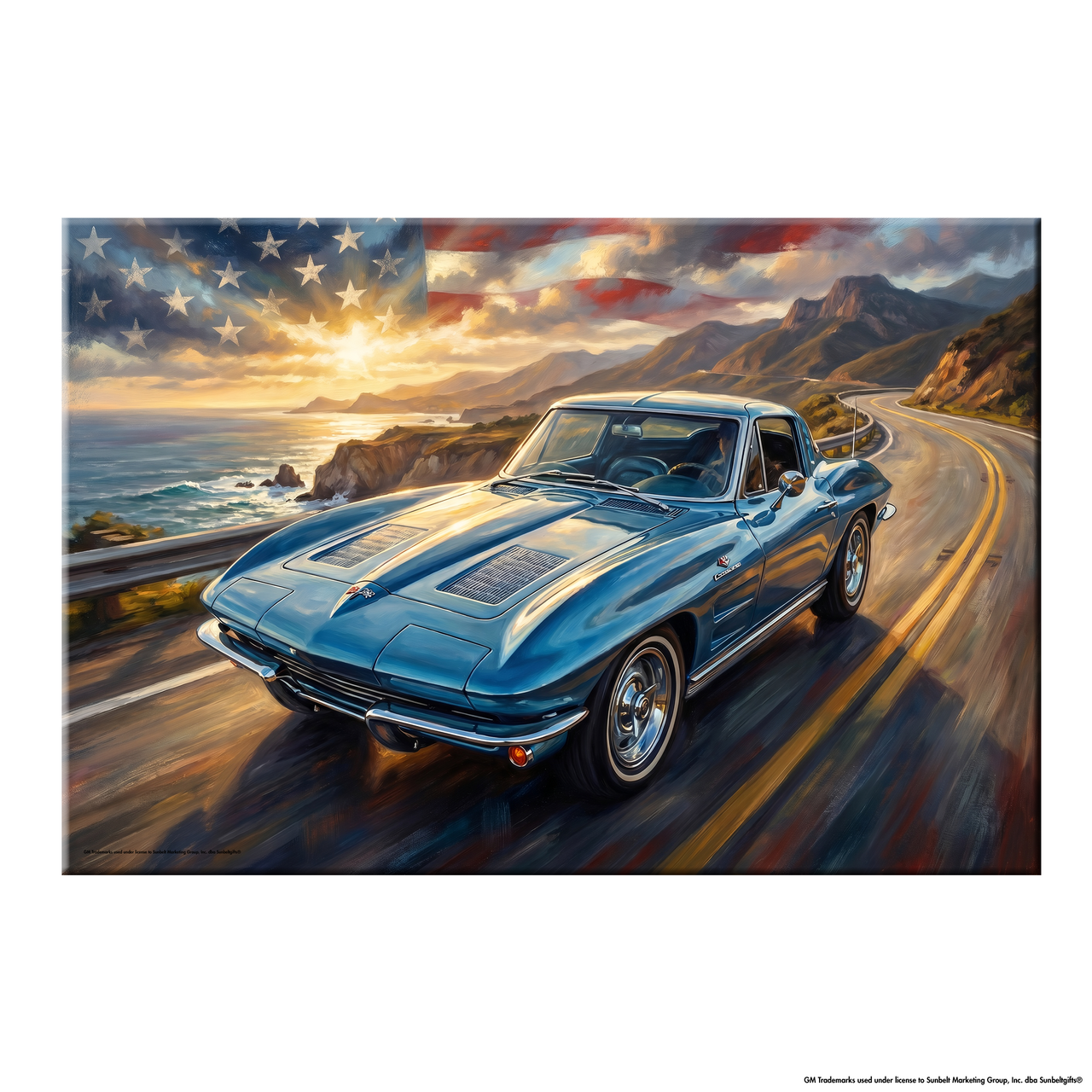 Corvette C2 Pacific Coast Highway Canvas Wall Art