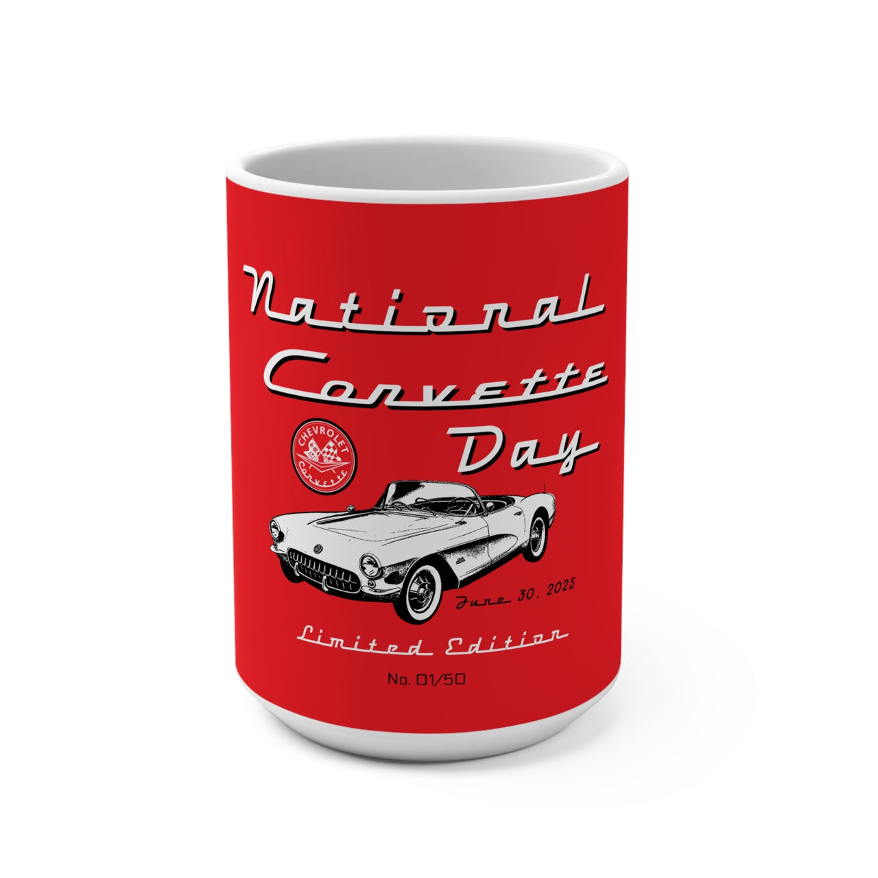 National Corvette Day Limited Edition Mug, Red 15oz Ceramic Drinkware, Only 50 To Be Produced