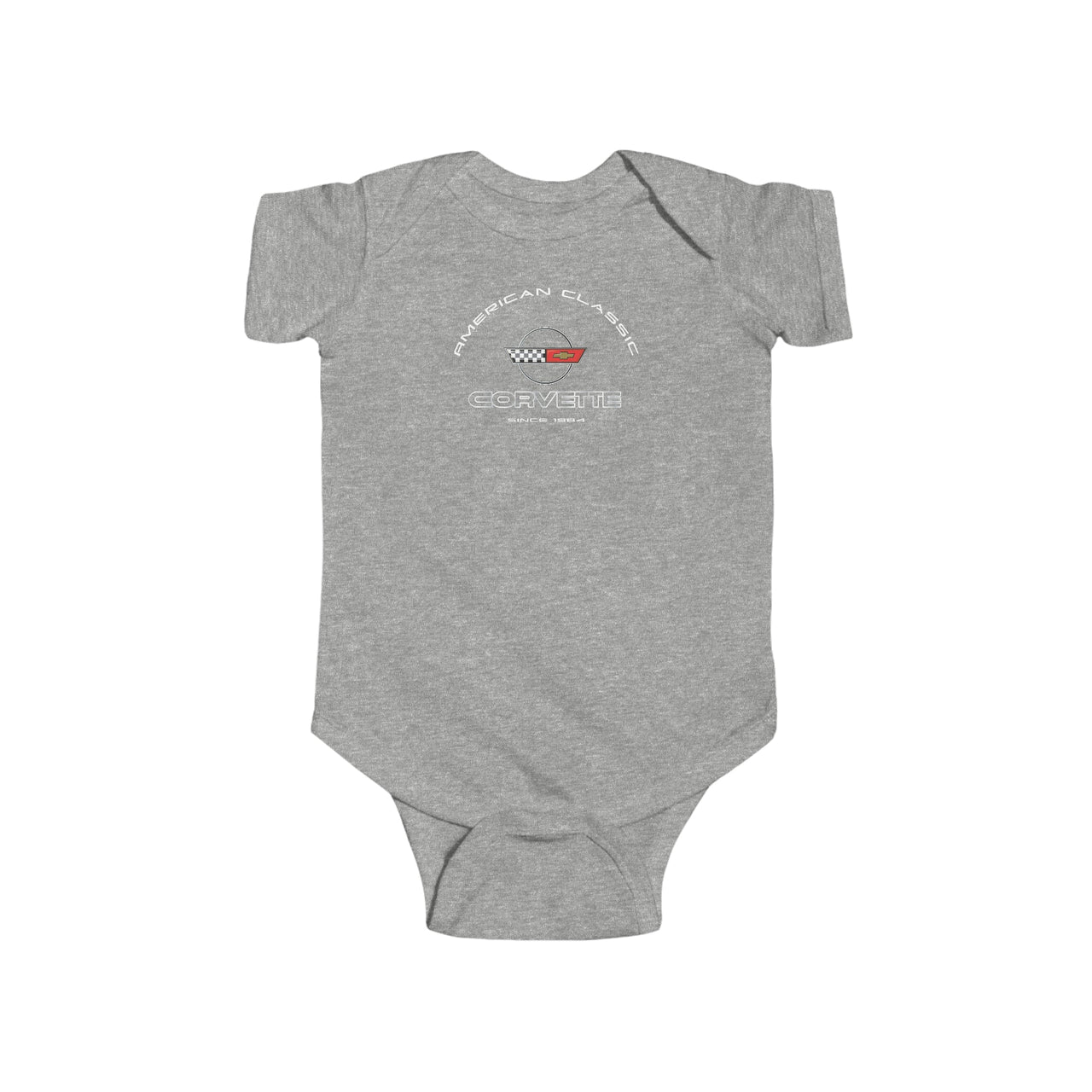 C4 Corvette Baby Short Sleeve Snap Bottom One Piece Fine Jersey Bodysuit