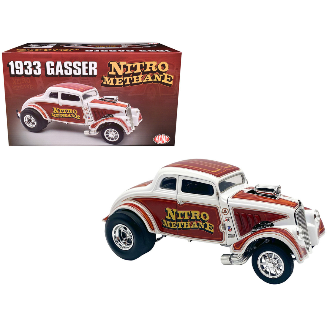 1933 Gasser "Nitro Methane" White and Brown Limited Edition to 348 pieces Worldwide 1/18 Diecast Model Car