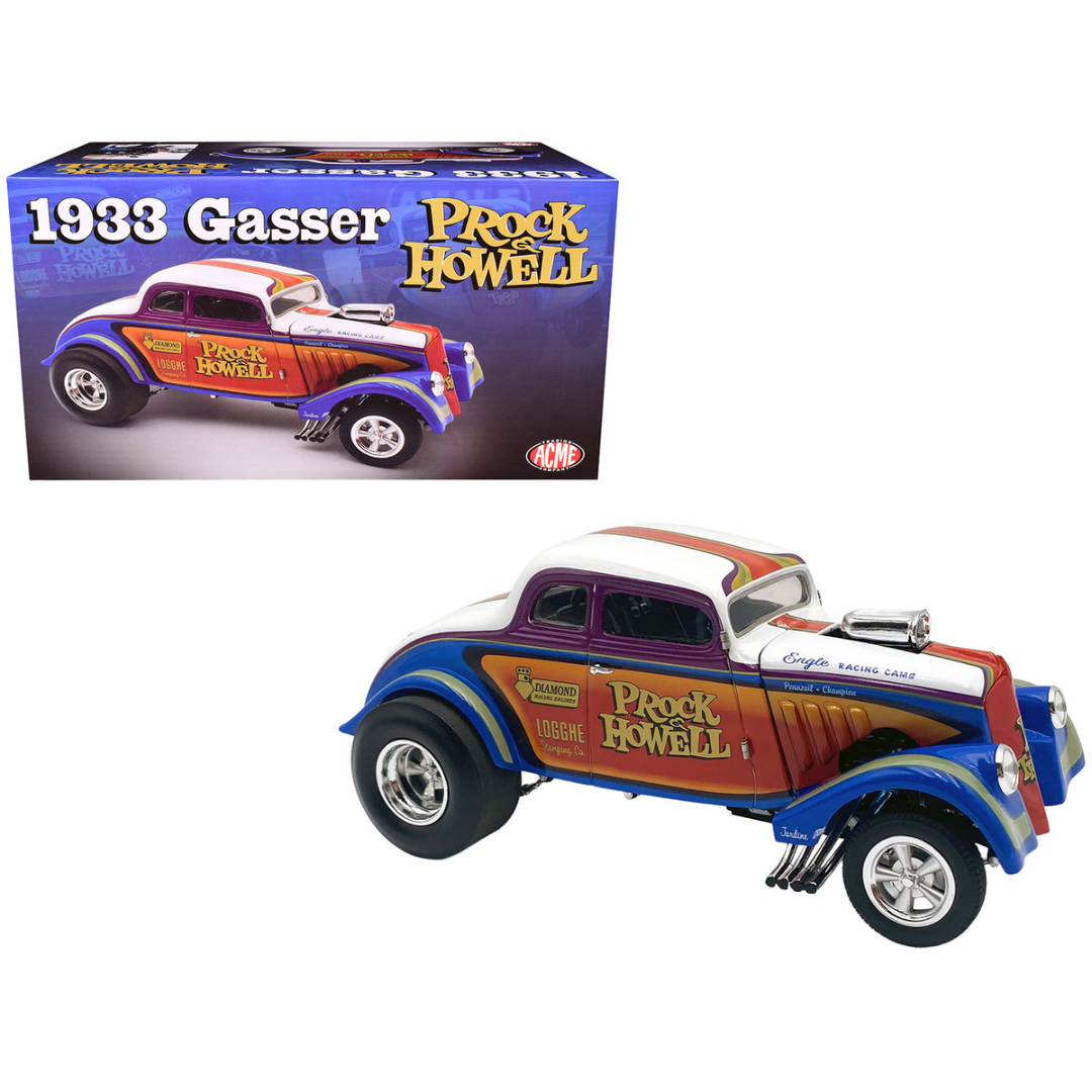 1933 Gasser "Prock & Howell - F Troop" Blue and White with Stripes Limited Edition to 348 pieces Worldwide 1/18 Diecast Model Car
