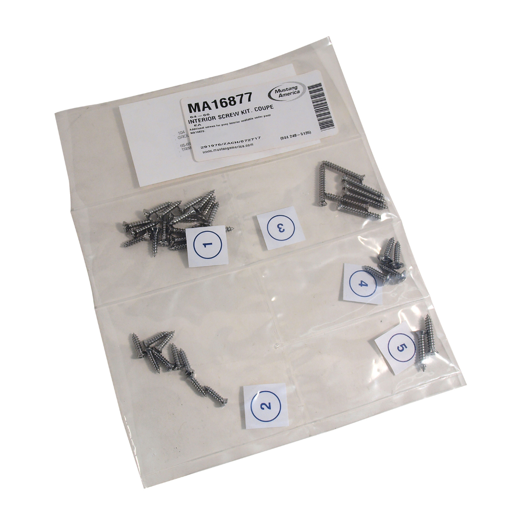 1964-1966 Mustang Interior Screw Kit - Coupe - CA