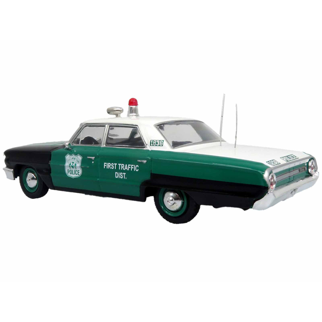 1964 Ford Galaxie 500 Police Car "New York Police Department" Black and Green with White Top Limited Edition 1/43 Diecast Model