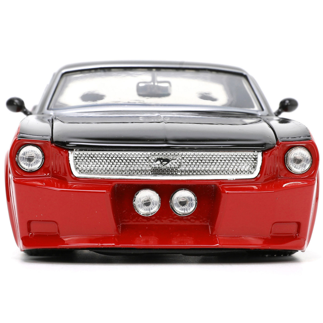 1965-ford-mustang-custom-red-and-black-1-24-diecast-model-car-by-jada