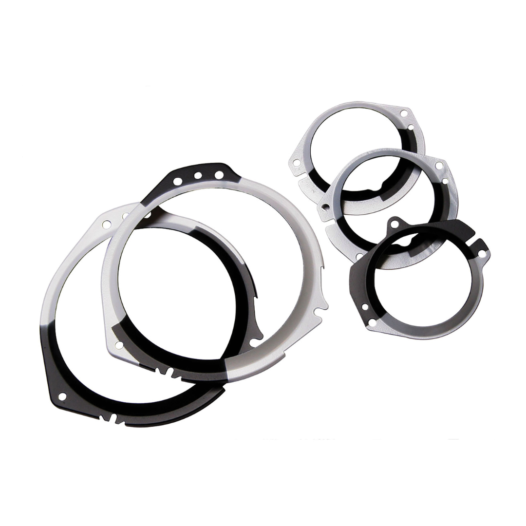 1967-1968 Mustang Instrument Lens Retainer Bezels - 5 piece Set - CA