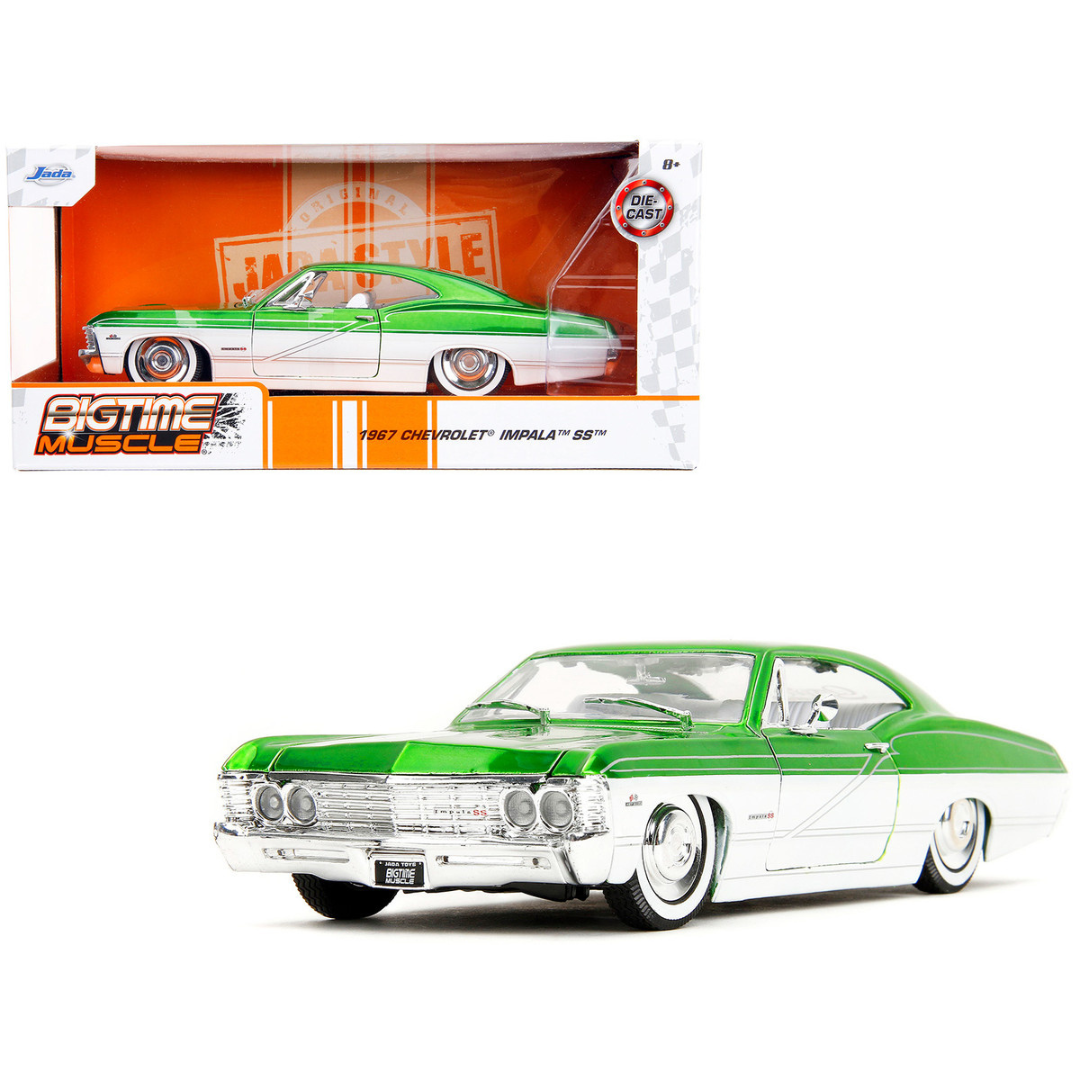 1967 Chevrolet Impala SS Green Metallic 1/24 Diecast Model Car by Jada