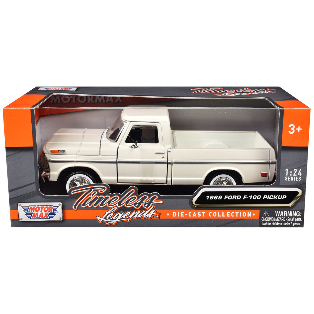 1969 Ford F-100 Pickup Truck Cream "Timeless Legends" Series 1/24 Diecast Model Car