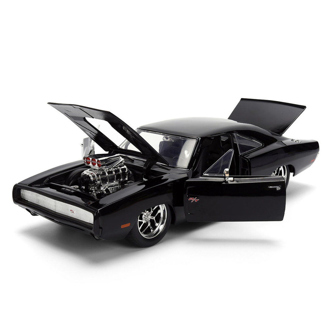 1970 Dodge Charger R/T Black "Furious 7" (2015) Movie "Fast & Furious" Series 1/24 Diecast Model Car
