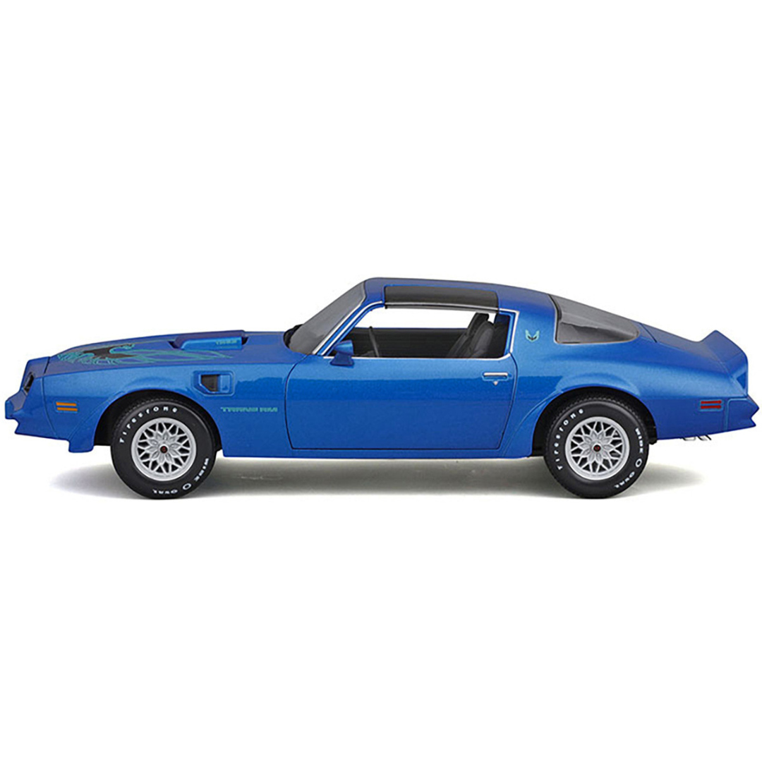 1978 Pontiac Firebird Trans Am Blue Metallic with Hood Graphics "Special Edition" Series 1/18 Diecast Model Car