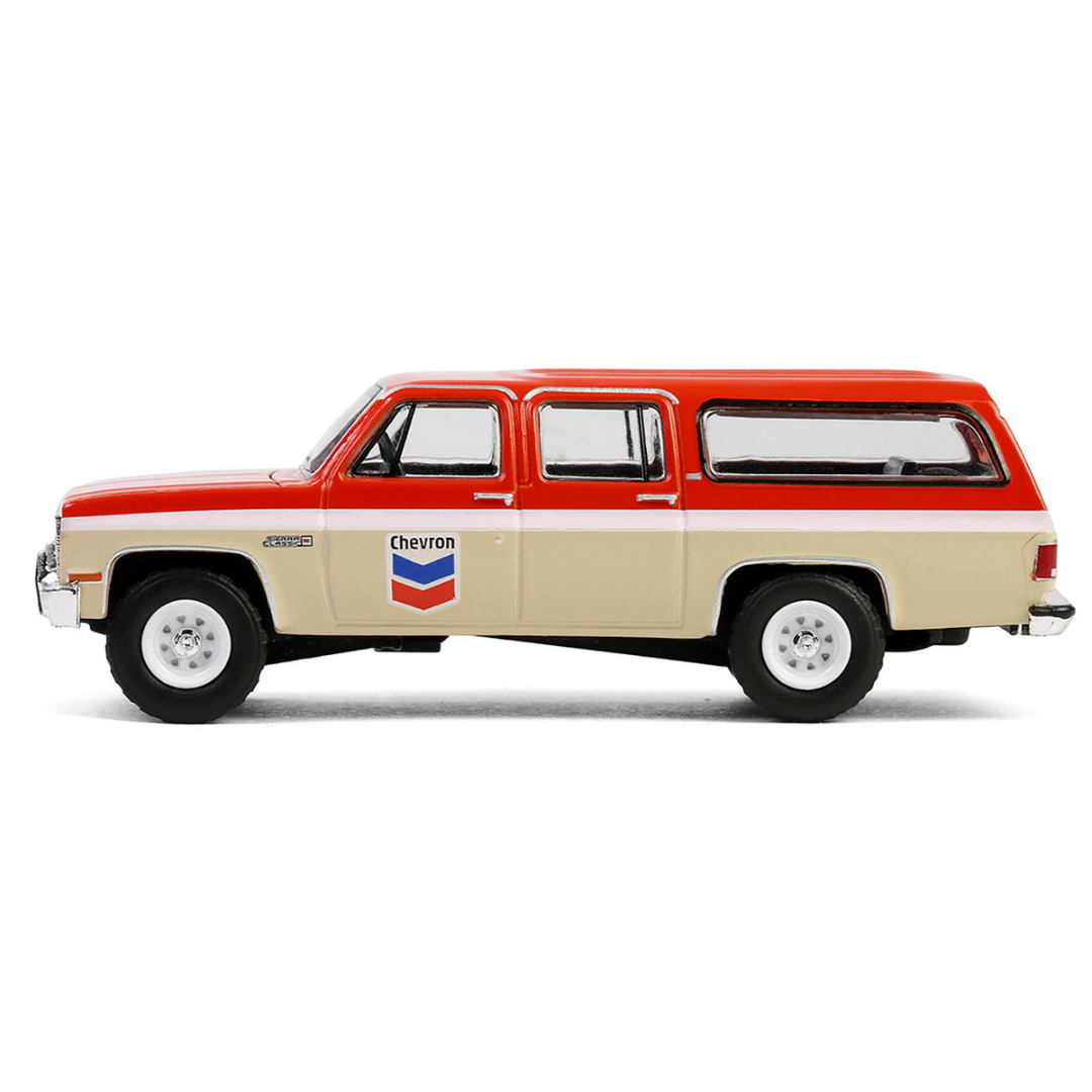 1988 GMC Suburban Sierra Classic C10 "Chevron" Orange and Beige with White Stripes "Chevron Special Edition" Series 1 1/64 Diecast Model Car
