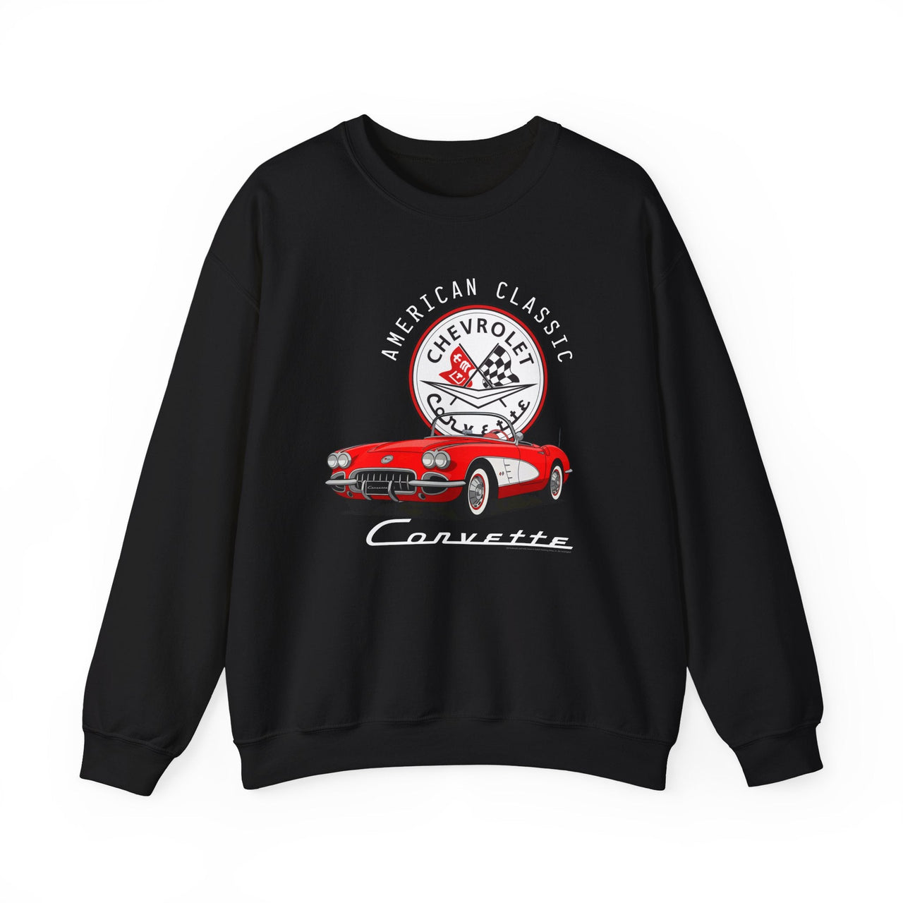 C1 Corvette American Classic Emblem Cotton Blend Sweatshirt – Legends of the Road, Perfect for the Corvette Fan