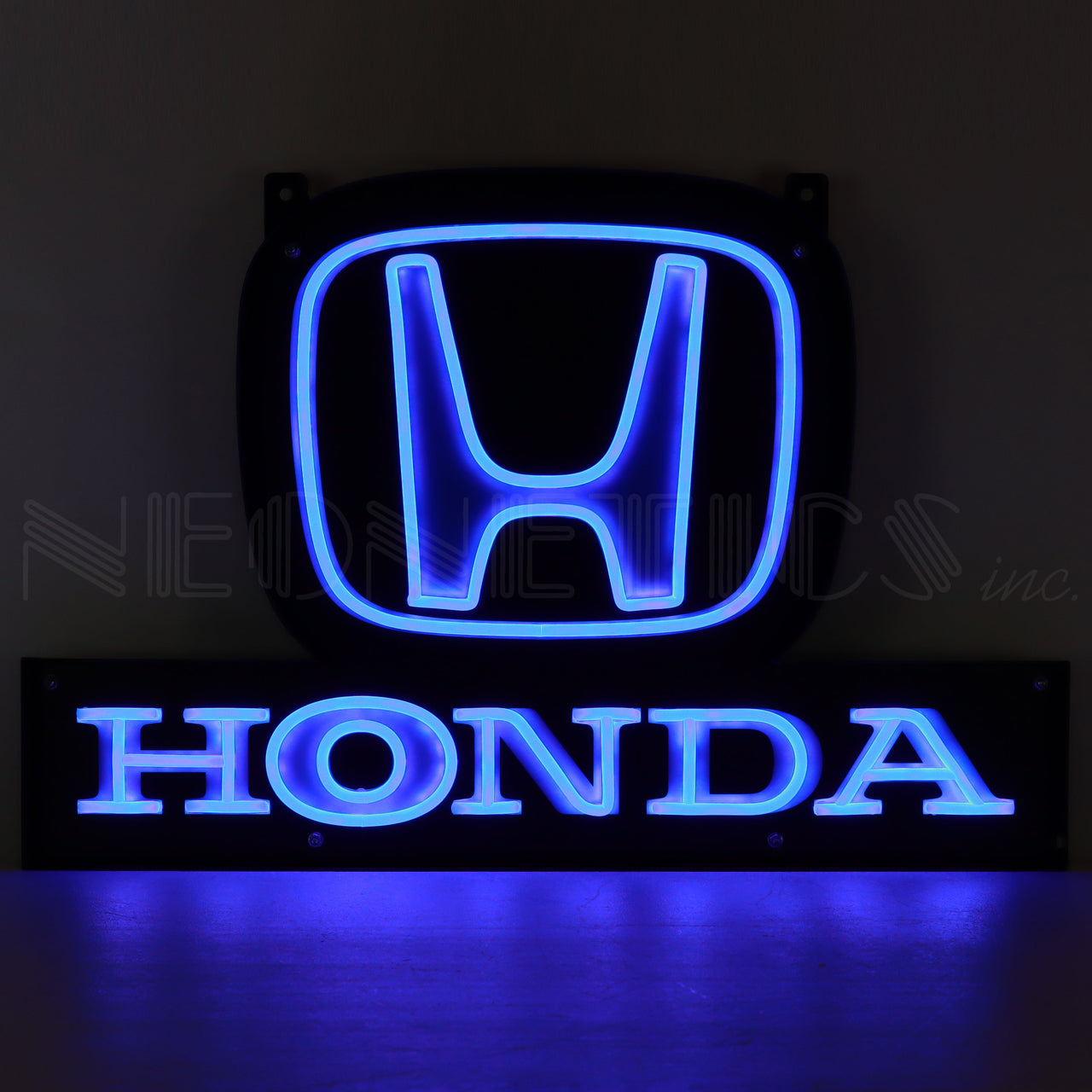 HONDA BLUE H LOGO LED FLEX-NEON SIGN IN STEEL CAN