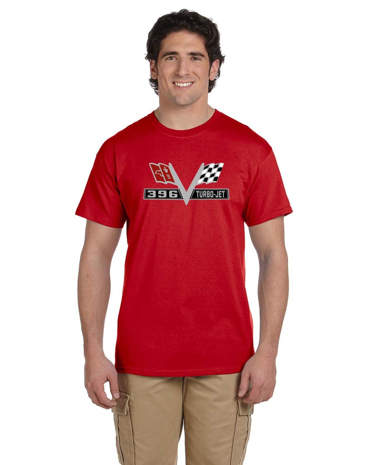 Chevrolet 396 Turbo Jet Air Cleaner Cross Flags T-shirt