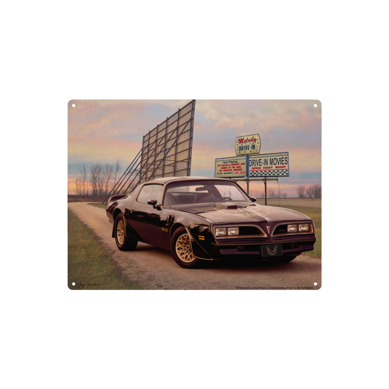 1977 Pontiac Trans Am Tin Sign – 16"x12" Vintage Tin Sign Wall Art by Greg Giordano – Classic Muscle Car Decor for Garage, Man Cave, Bar, or Home