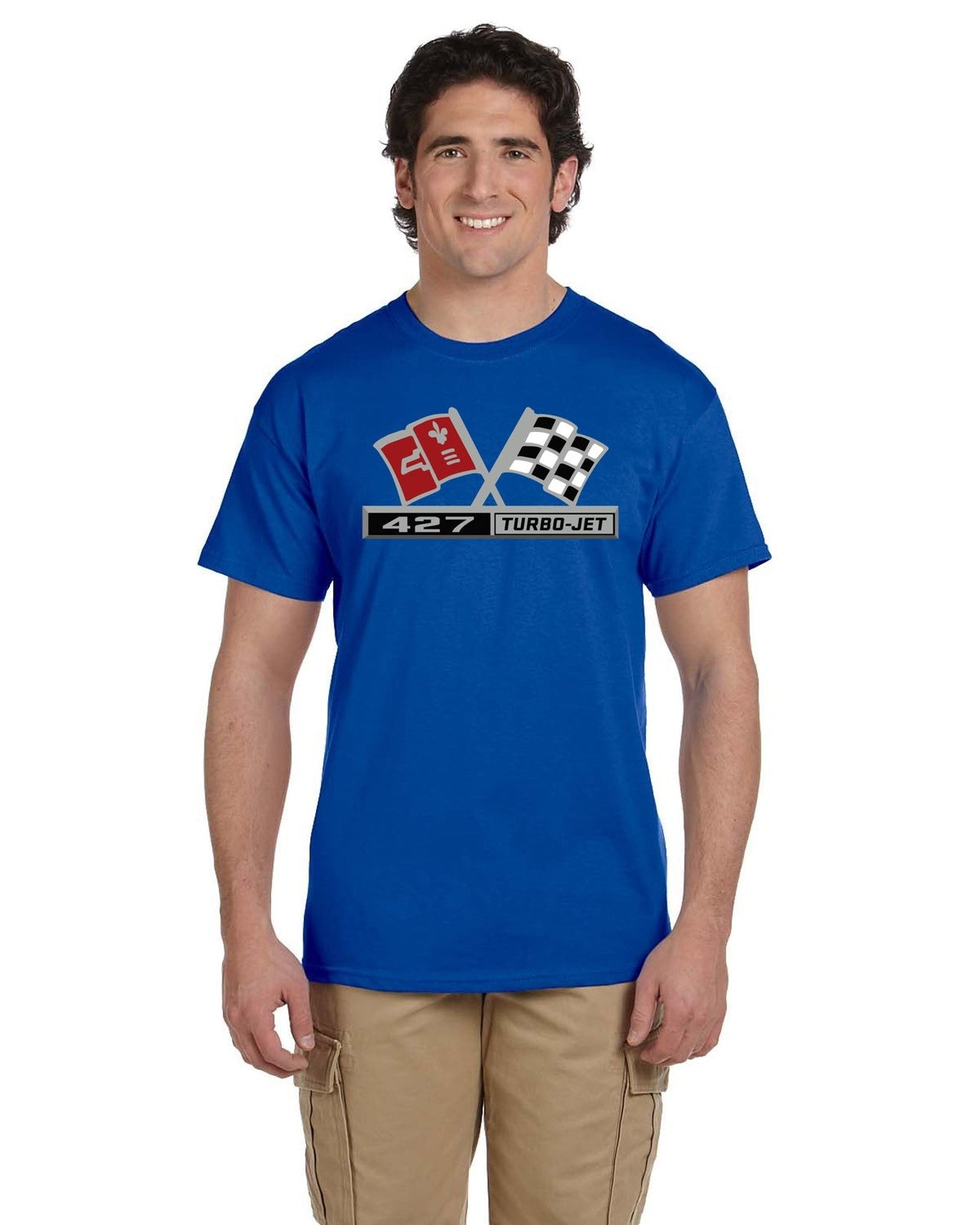 Chevrolet 427 Turbo Jet Air Cleaner Cross Flags T-shirt