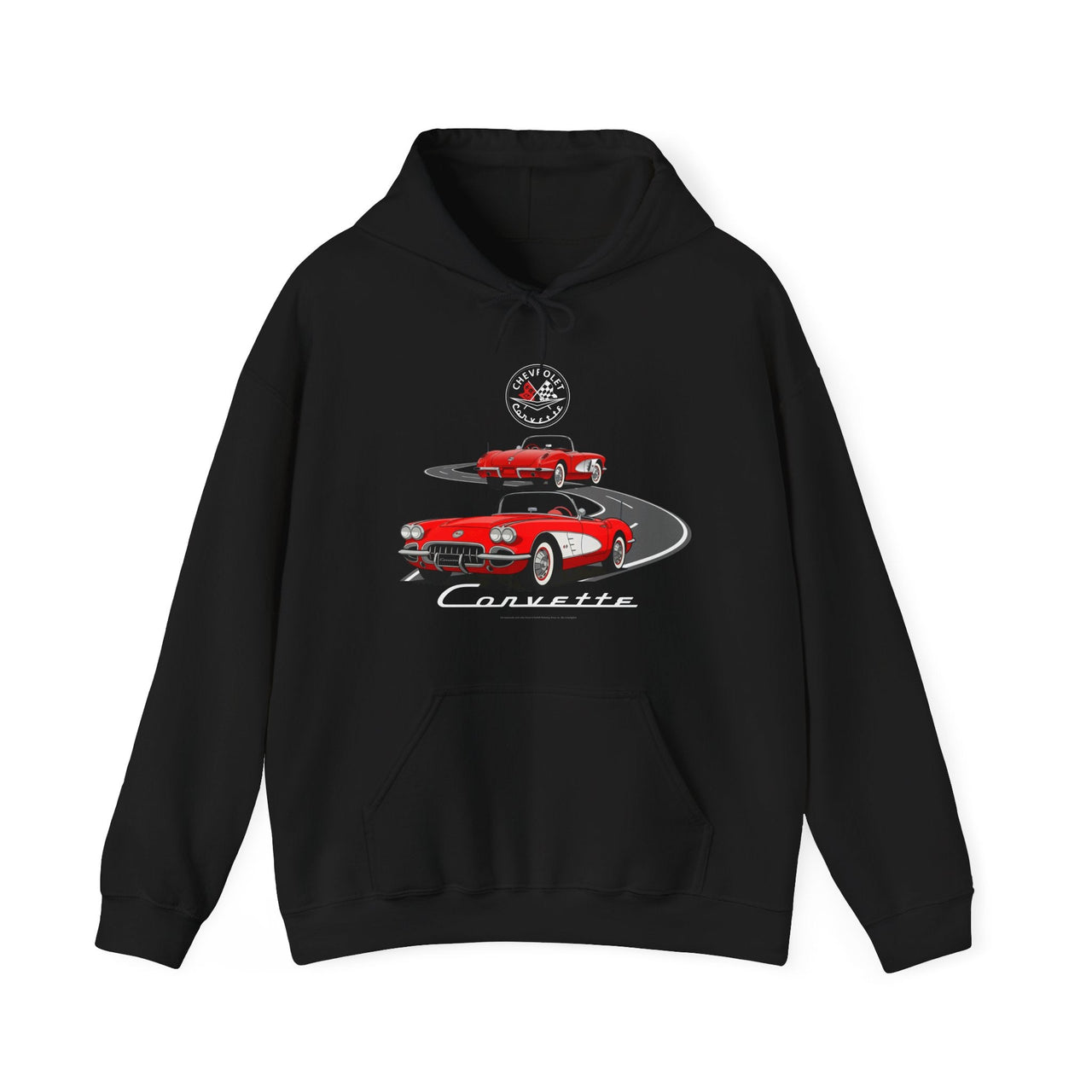 C1 Corvette Dual View Cotton Blend Hooded Sweatshirt – Legends of the Road, Perfect for the Corvette Fan