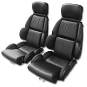 1989-1992 Corvette Mounted Driver Leather Seat Covers Black Standard - CA-482420-Corvette-Store-Online
