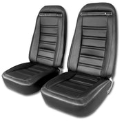 1972-1974 Corvette Mounted Seats Driver Black 100% Leather With Shoulder Harness - CA-484520MS-Corvette-Store-Online