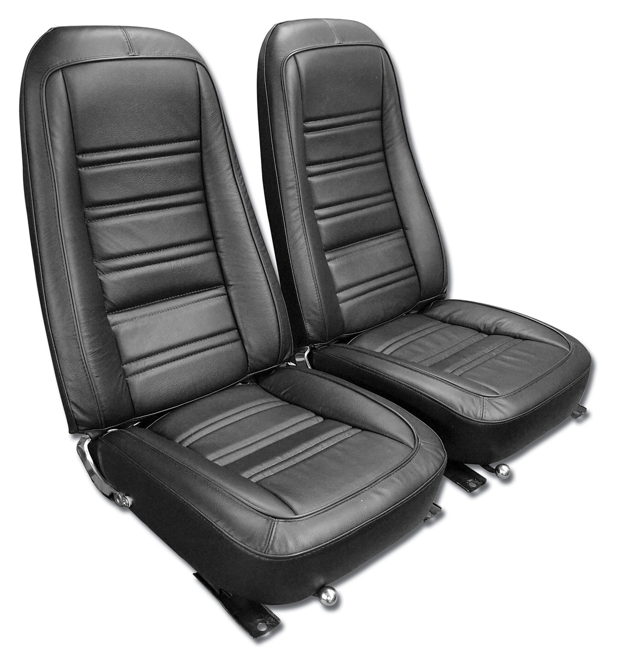 1976-1978 Corvette Driver Leather Seat Covers Black 100%-Leather - CA-484720-Corvette-Store-Online