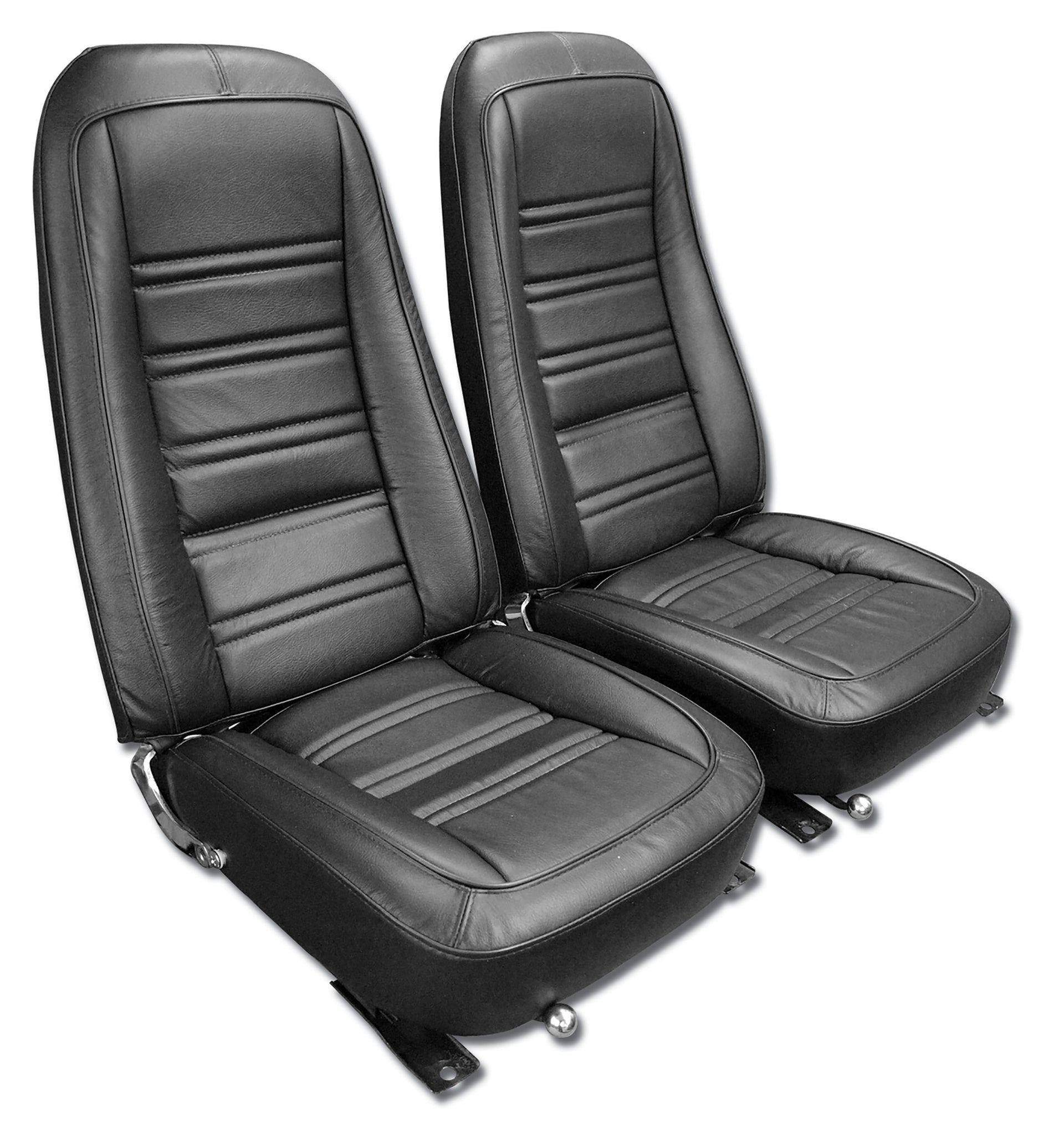 1976-1978 Corvette Driver Leather Seat Covers Black 100%-Leather - CA-484720-Corvette-Store-Online