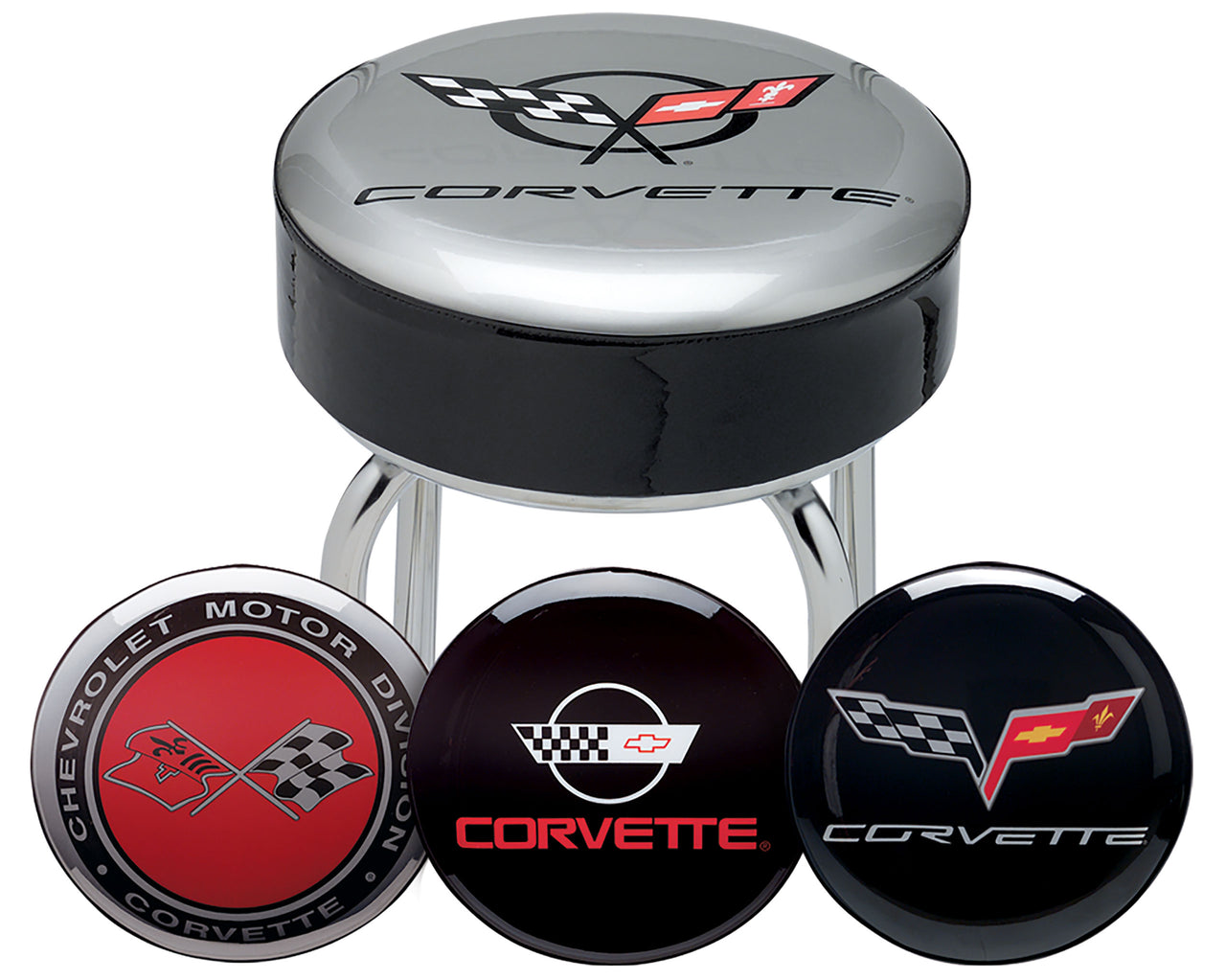 1968-1982 Corvette Cross Flags Counter Stool - CA-49274-Corvette-Store-Online