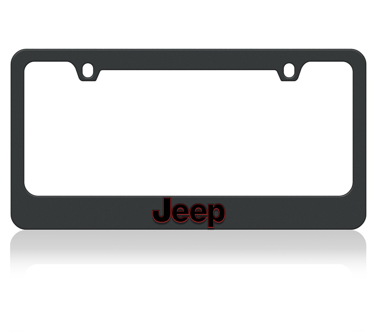 Jeep Red outline Black License Plate Frame