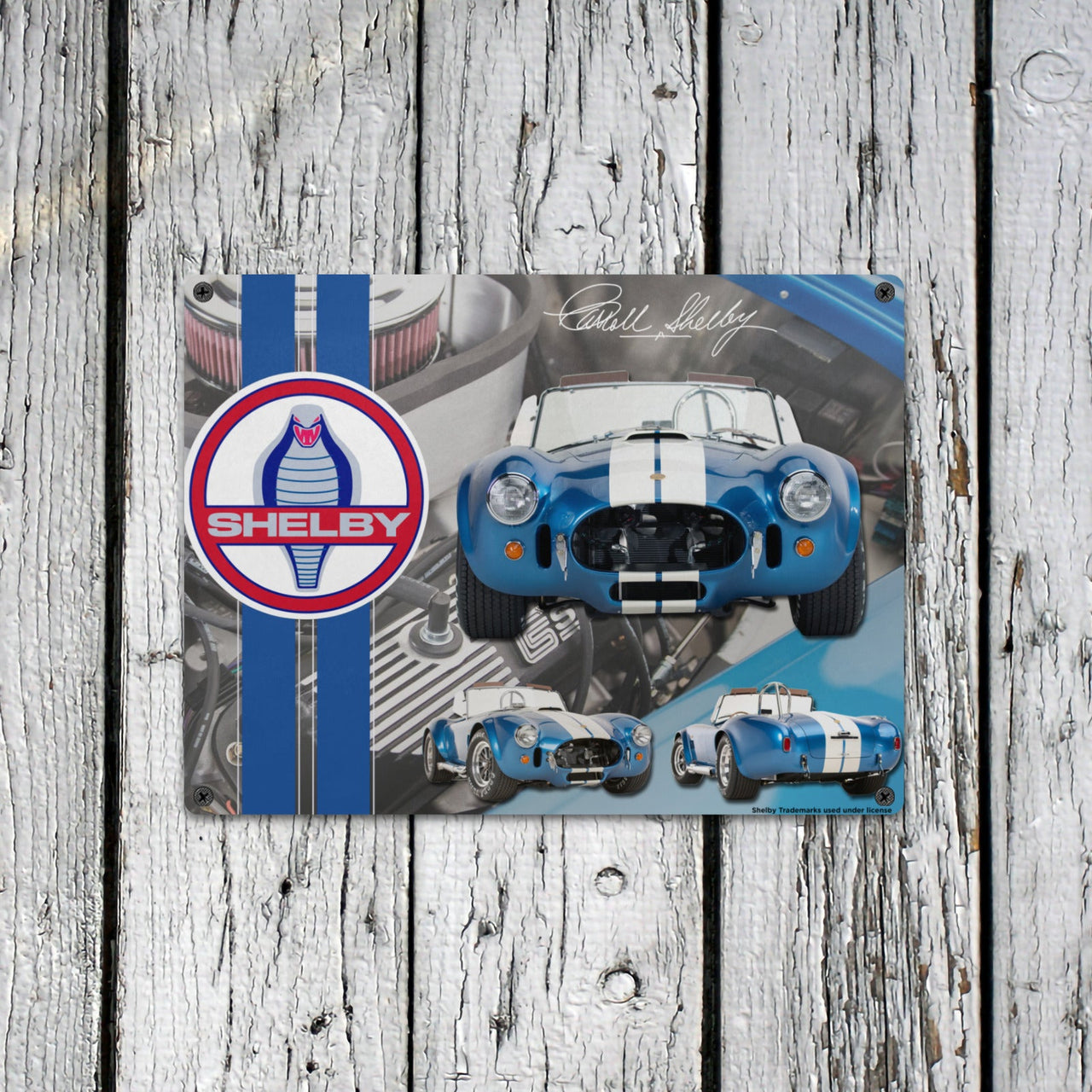 Shelby Cobra 427 16"x12" Tin Sign –  Vintage Muscle Car Wall Art, Classic Muscle Car Decor for Garage, Man Cave, Bar, or Home