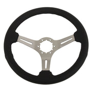 1968-1982 Corvette Steering Wheel - Black Leather W/Satin Spokes - CA-57667-Corvette-Store-Online
