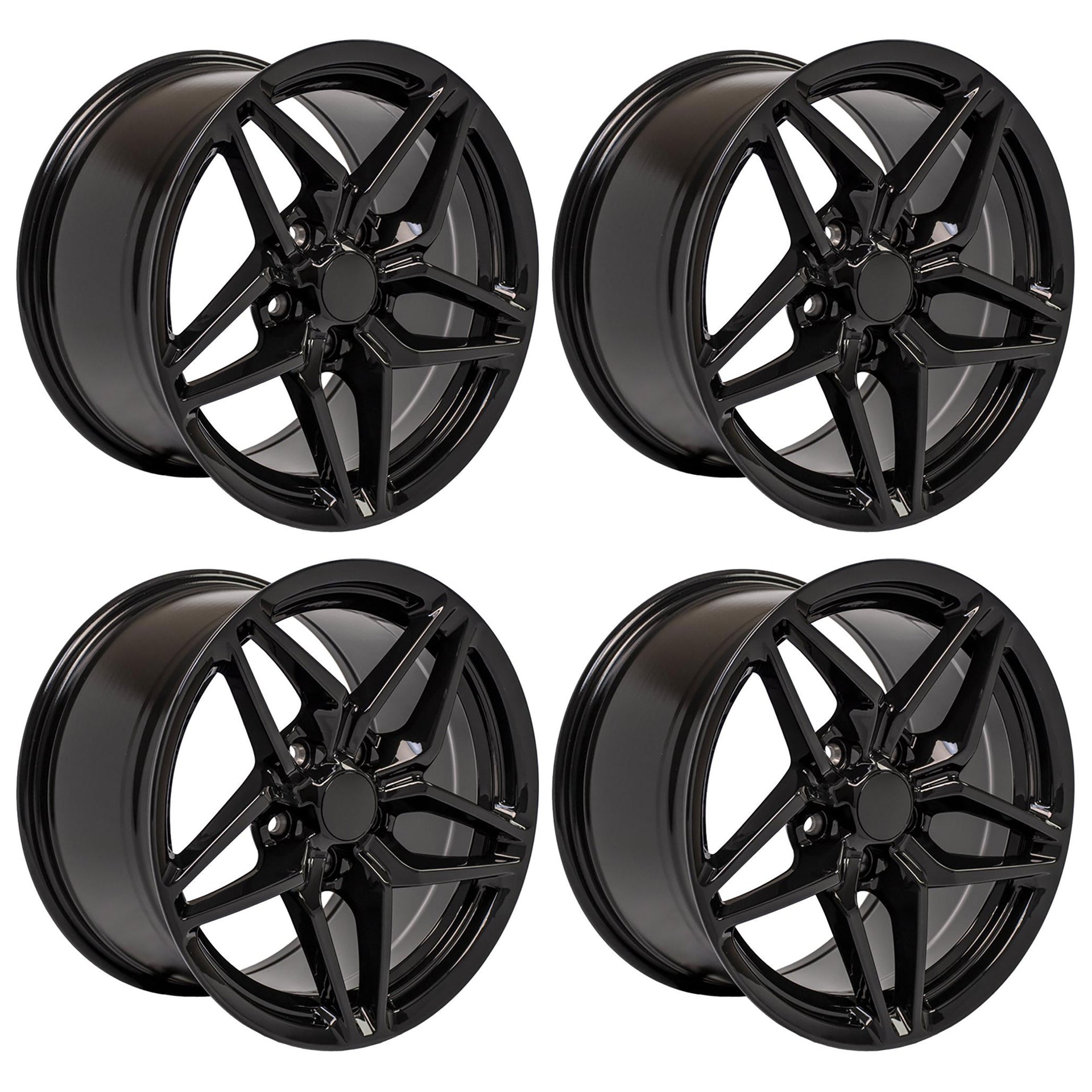 1988-1996 Corvette C7 ZR1 Style Gloss Black Wheel Set 17X95 - CA-60645-Corvette-Store-Online