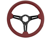 1968-1982 Corvette Leather Steering Wheel W/Slotted Black Spokes - Red - CA-72108-Corvette-Store-Online