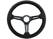 1963-1982 Corvette Perforated Leather Wrapped Steering Wheel W/Black Spokes - CA-72133-Corvette-Store-Online