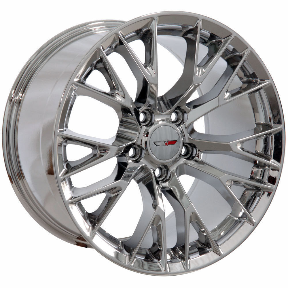 1997-2004 Corvette C7 Z06 Chrome Wheel Set - 17x85/18x95 - W/Chrome Lugnuts & Locks - CA-73532-Corvette-Store-Online