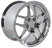 1997-2004 Corvette C5 Z06 Chrome Wheel Set - 17x95/18x105 - W/Chrome Lugnuts & Locks - CA-73538-Corvette-Store-Online