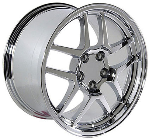 1997-2004 Corvette C5 Z06 Chrome Wheel Set - 17x95/18x105 - W/Chrome Lugnuts & Locks - CA-73538-Corvette-Store-Online