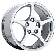 1997-2004 Corvette C5 2000 Style Thin Spoke Chrome Wheel Set - 17x85/18x95 - W/Black Lugnuts - CA-73541-Corvette-Store-Online