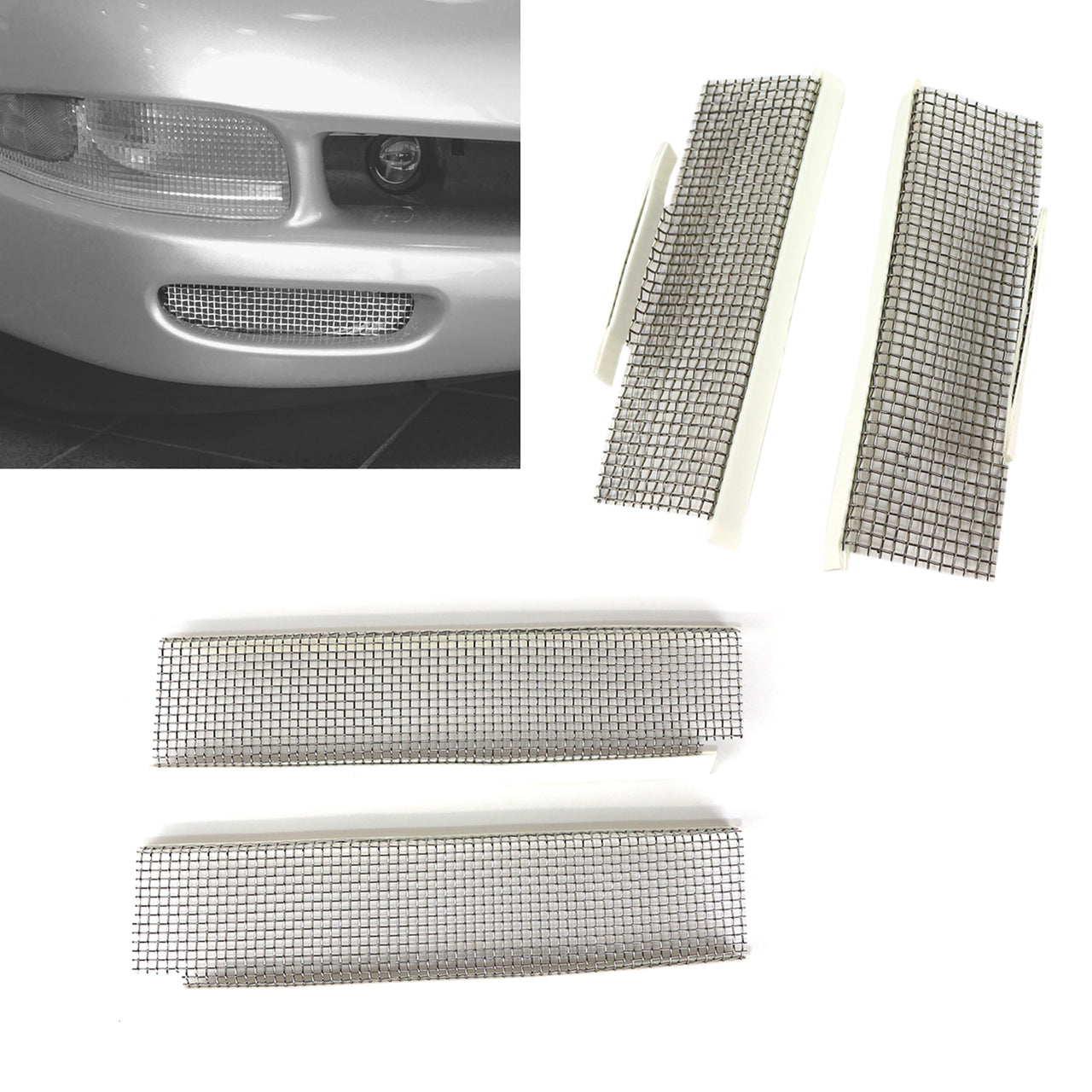1997-2004 Corvette Front Bumper & Cove Screens - 6pc Set - Stainless Steel - CA-75268-Corvette-Store-Online