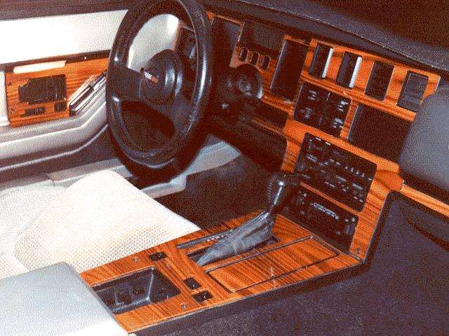 1989-1989 Corvette No-Mar Faux Wood Center Dash & Console Overlay Kit - Rosewood - 6Spd W/O FX3/Z51 - CA-75885-Corvette-Store-Online