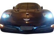 1997-2004 Corvette Fixed C5-R Style Headlights - Black W/35w Low/35w High HIDs - CA-76269-Corvette-Store-Online