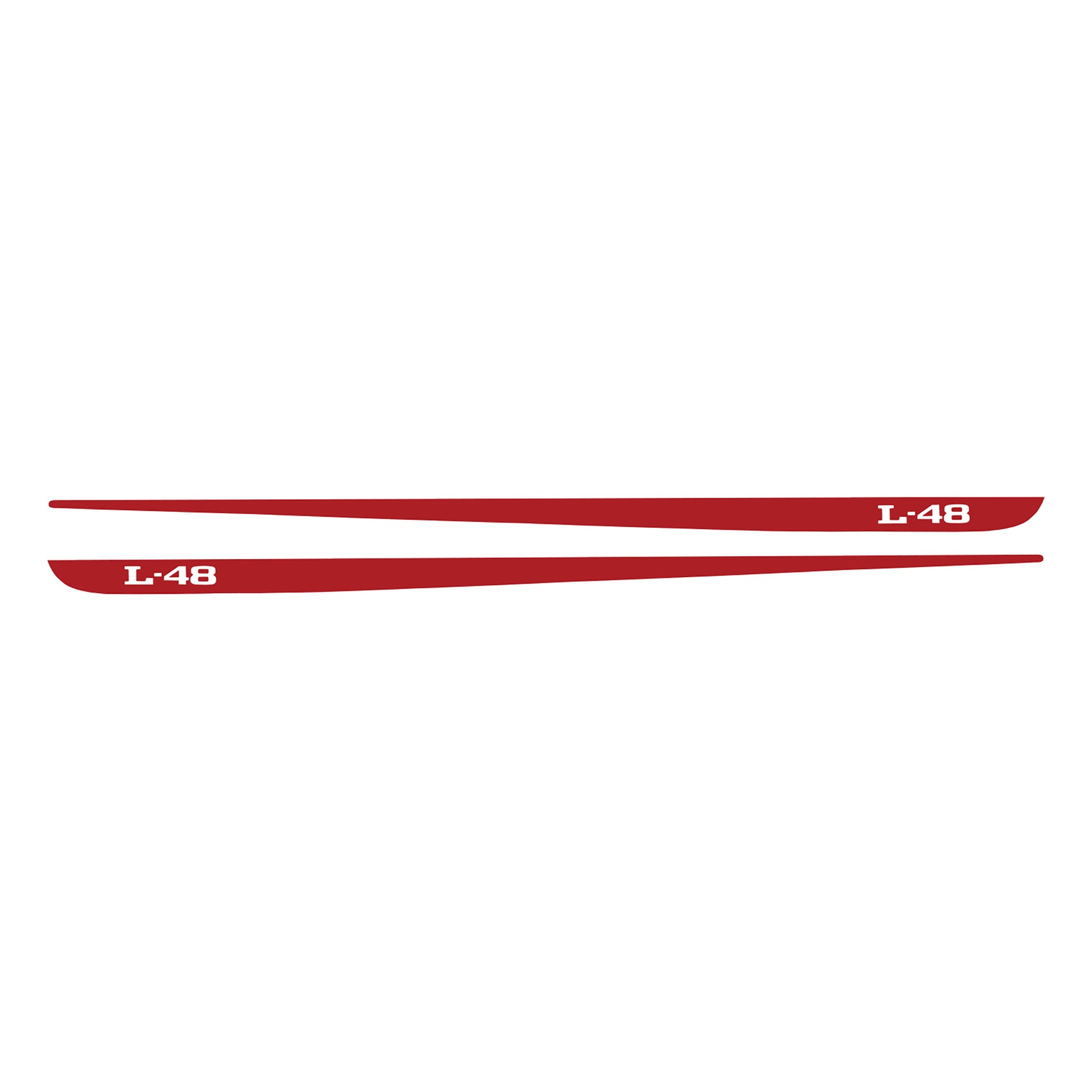 1968-1982 Corvette Hood Stripe Decals - Pair L-48 Gloss Red - CA-78327-Corvette-Store-Online
