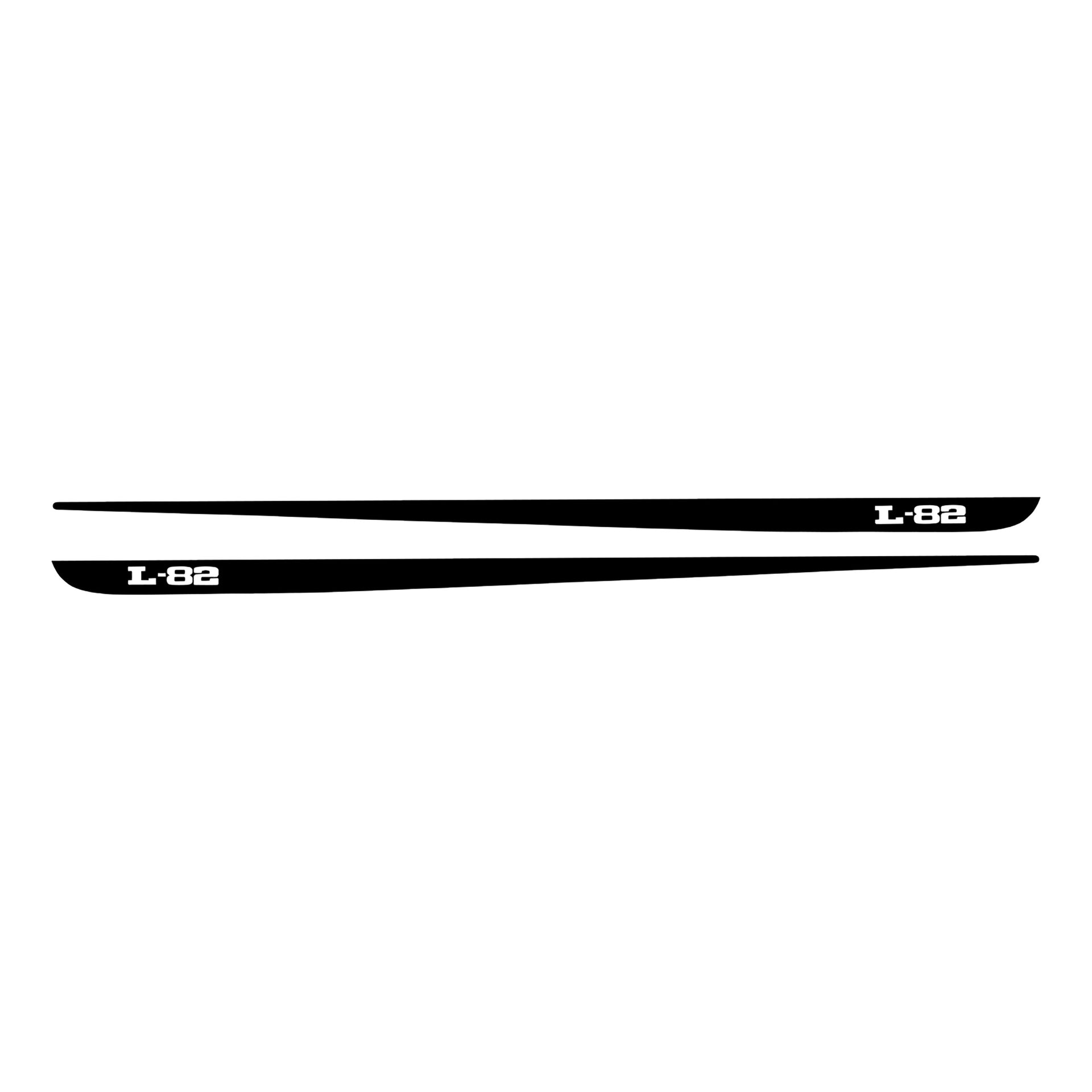 1968-1982 Corvette Hood Stripe Decals - Pair L-82 Gloss Black - CA-78340-Corvette-Store-Online