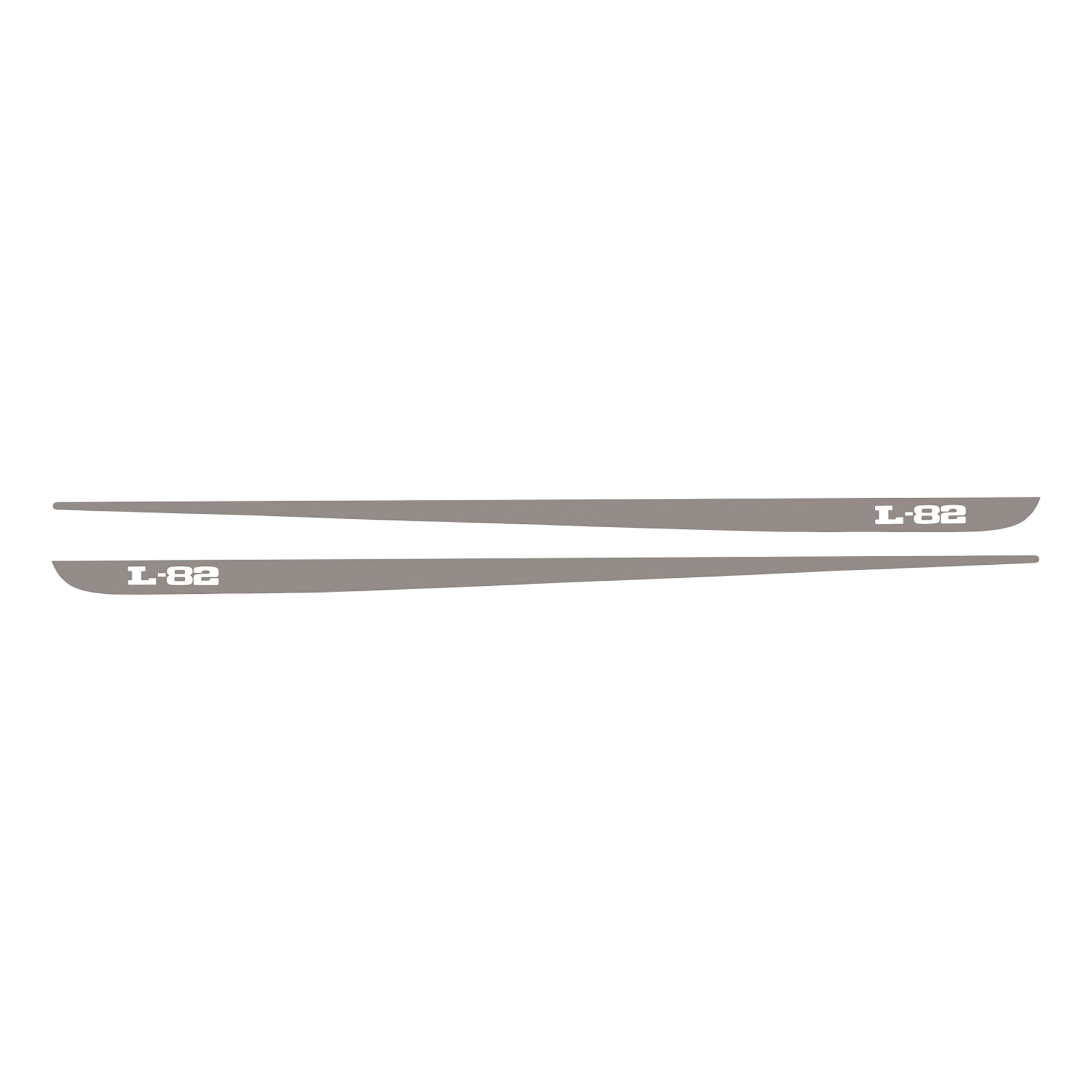 1968-1982 Corvette Hood Stripe Decals - Pair L-82 Gloss Silver - CA-78342-Corvette-Store-Online