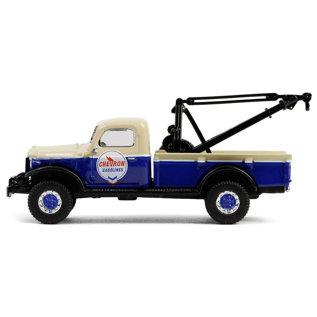 1948 Dodge Power Wagon Wrecker Tow Truck Beige and Blue "Chevron Special Edition" Series 1 1/64 Diecast Model Car