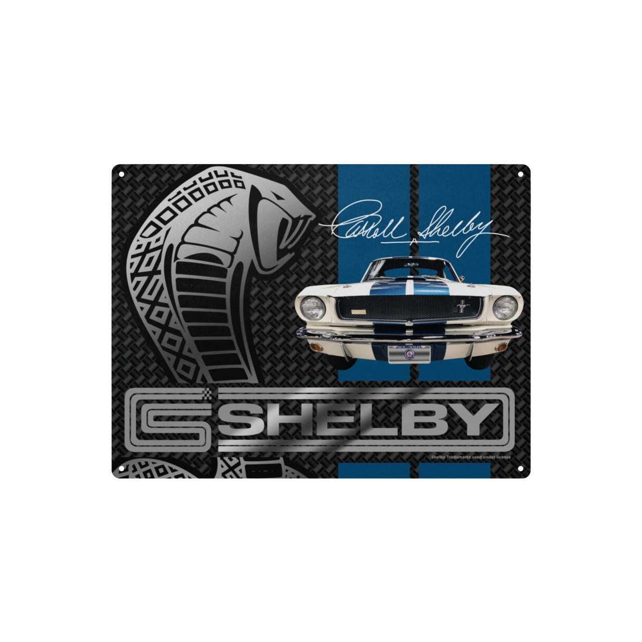 Carroll Shelby GT350 16"x12" Tin Sign – Vintage Muscle Car Wall Art, Classic Muscle Car Decor for Garage, Man Cave, Bar, or Home