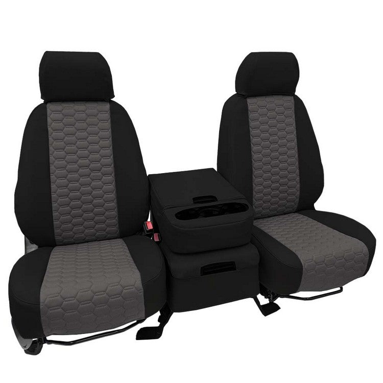 Custom Fit Classic Car Truck Seat Covers for Mustang, C10, Bronco, Firebird, CJ7 – Faux Leather Hex Quilted | Made in USA