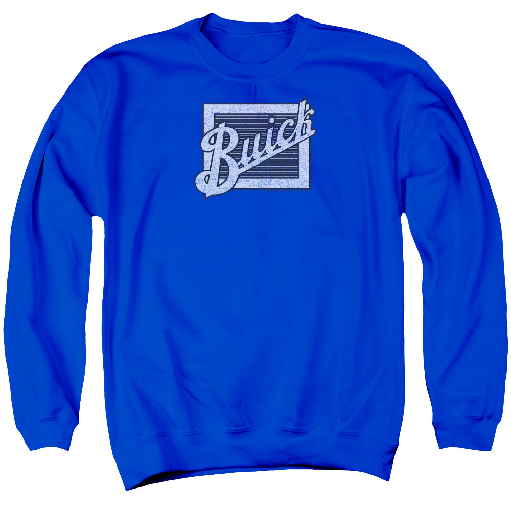 Buick Distressed Emblem Adult Crewneck Sweatshirt Royal