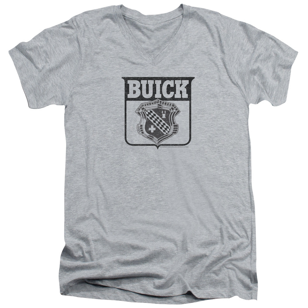 Buick 1946 Emblem Adult Slim Fit V-Neck Cotton Tee Athletic Heather