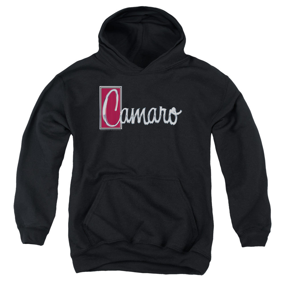Chevrolet Camaro Script-Youth Hooded Sweatshirt-Black