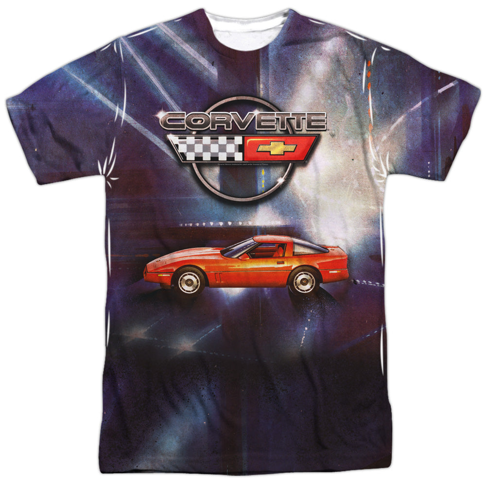 Chevrolet C4 Corvette Lines Of Light-Adult Regular Fit Short Sleeve - White